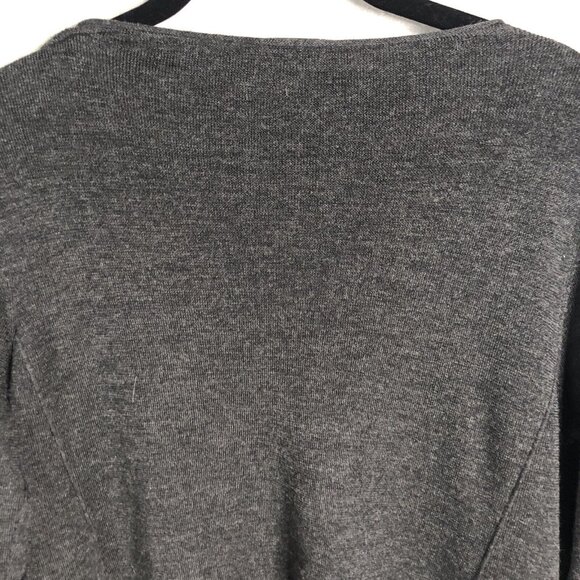 Eileen Fisher Sweater Womens Medium Charcoal Merino Wool Tunic Academia Luxury - Picture 13 of 16